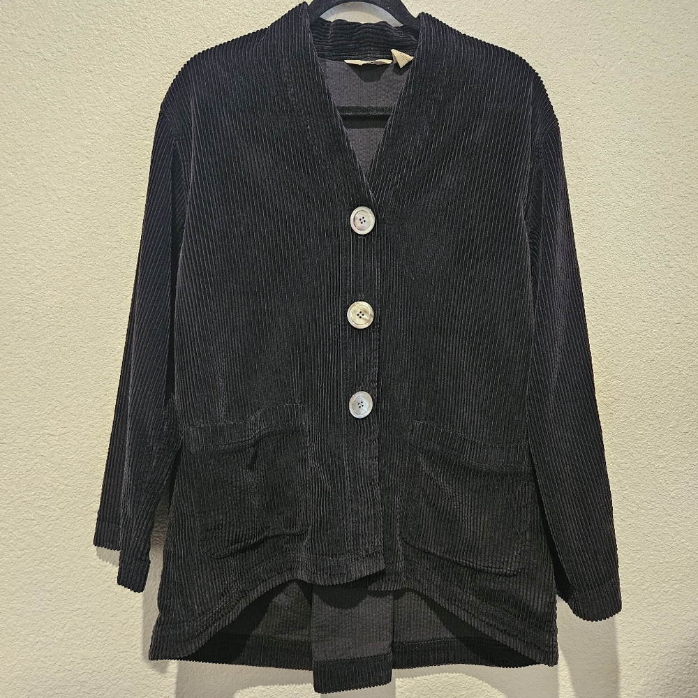 J Jill Corduroy Black Blazer Jacket Size S